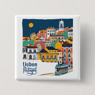 Lisbon Portugal 15 Cm Square Badge