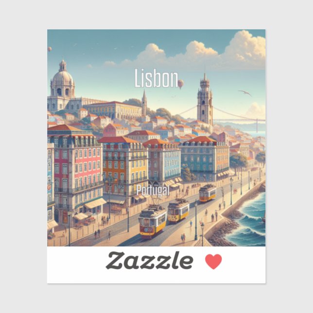 Lisbon Portugal 3 Inch Vinyl Sticker (Sheet)