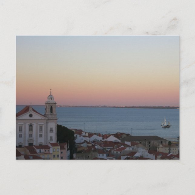 Lisbon Portugal Alfama Sunset Postcard (Front)
