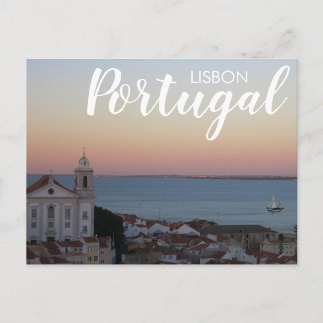 Lisbon Portugal Alfama Sunset Postcard (Front)