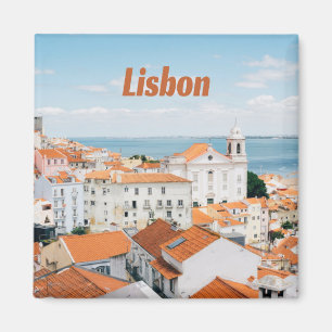 Lisbon Portugal Atlantic beaches Red Roofs Magnet