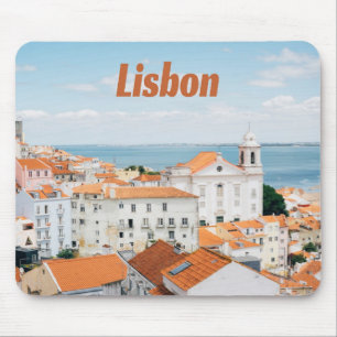 Lisbon Portugal Atlantic beaches Red Roofs Mouse Mat