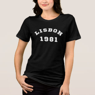 Lisbon Portugal City 1981 Vintage Tri-Blend Shirt