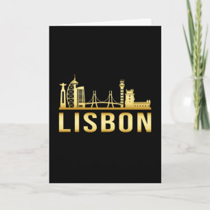 Lisbon Portugal City Skyline Cityscape Funny Gift Card