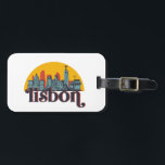 Lisbon Portugal City Skyline Retro Cityscape Art Luggage Tag<br><div class="desc">Vintage and retro city design with beautiful skyline, tourist attraction and cityscape art. Cool skyscraper and building silhouette illustration merchandise for tourist and traveller. Perfect as souvenir to bring back home when travelling. Save the memory of your travel and vacation with family and friends. Background colour can be customised to...</div>
