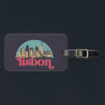 Lisbon Portugal City Skyline Vintage Cityscape Luggage Tag<br><div class="desc">Vintage and retro city design with beautiful skyline, tourist attraction and cityscape art. Cool skyscraper and building silhouette illustration merchandise for tourist and traveller. Perfect as souvenir to bring back home when travelling. Save the memory of your travel and vacation with family and friends. Background colour can be customised to...</div>