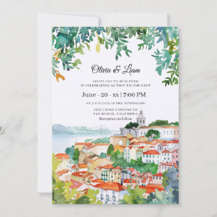 Lisbon Portugal European Destination Wedding Invitation