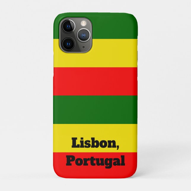 Lisbon, Portugal Flag Stripes Case-Mate iPhone Case (Back)