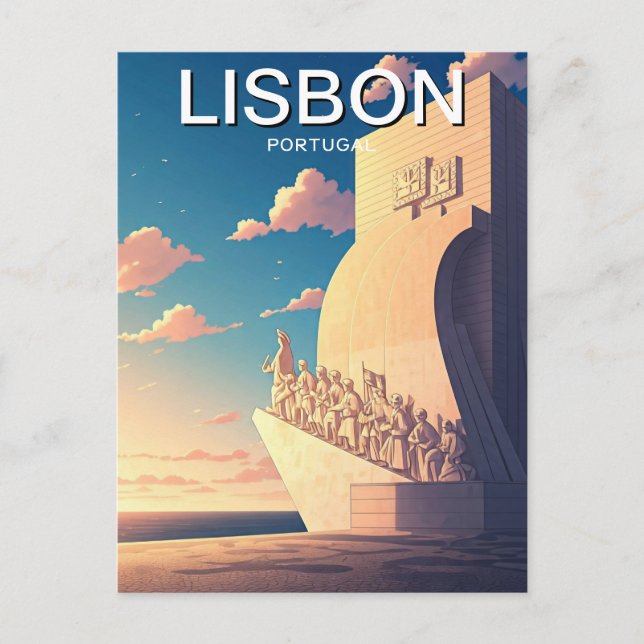 Lisbon Portugal Monument of the Discoveries Sunset Postcard (Front)