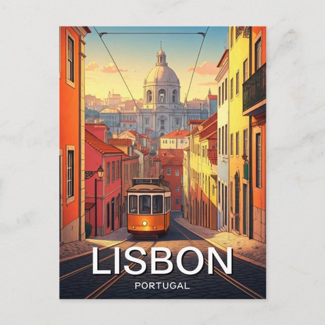Lisbon Portugal Pantheon Alfama Anime Postcard (Front)