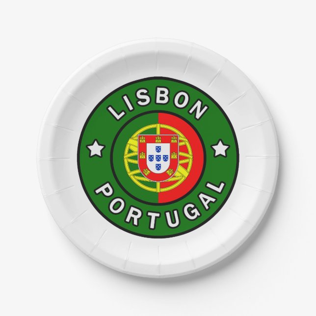 Lisbon Portugal Paper Plate (Front)