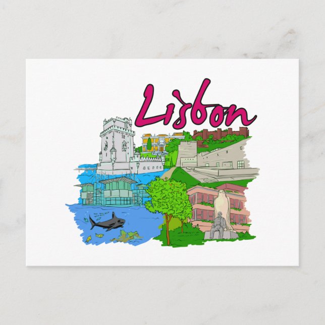 Lisbon - Portugal.png Postcard (Front)