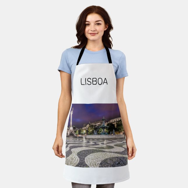 Lisbon Portugal Rossio Square Holiday Souvenir Apron (Worn)