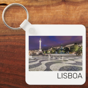 Lisbon Portugal Rossio Square Holiday Souvenir Key Ring