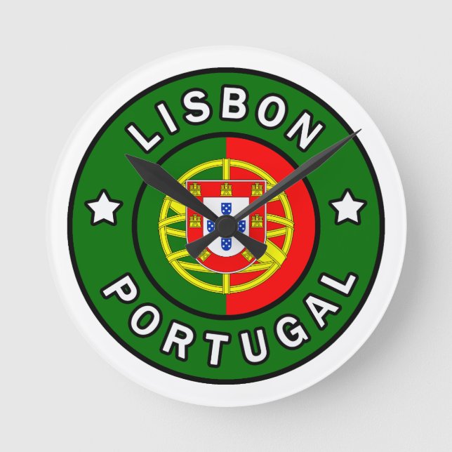 Lisbon Portugal Round Clock (Front)