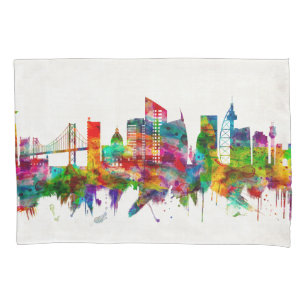 Lisbon Portugal Skyline Pillowcase