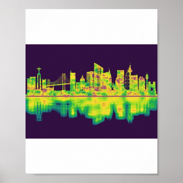 Lisbon Portugal Skyline Poster (Front)
