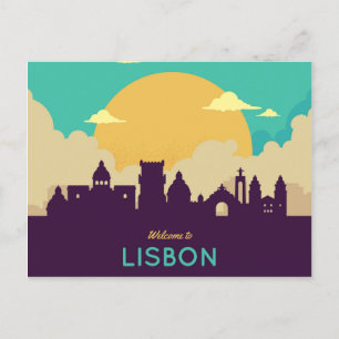 Lisbon Portugal skyline travel postcard