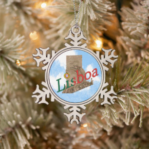 Lisbon Portugal Snowflake Ornament