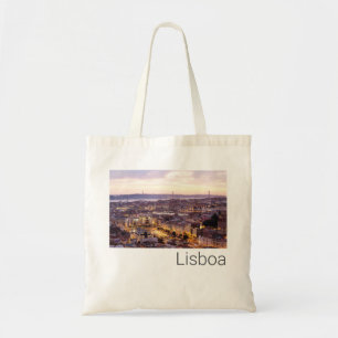 Lisbon Portugal Sunset Skyline Cityscape Souvenir Tote Bag
