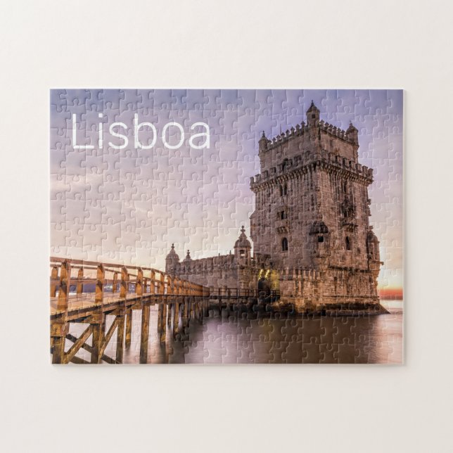 Lisbon Portugal Torre de Belém Sunset Holiday Jigsaw Puzzle (Horizontal)