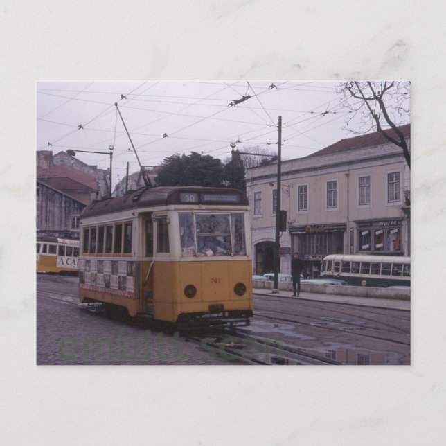 Lisbon Portugal Tram 1969 Postcard (Front)