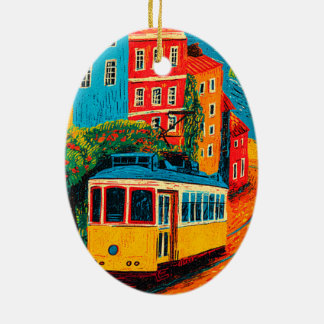 Lisbon Portugal Travel Ceramic Tree Decoration