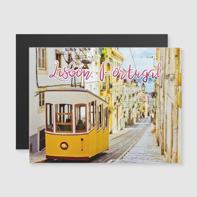 Lisbon, Portugal Travel Magnetic Card (Front/Back)