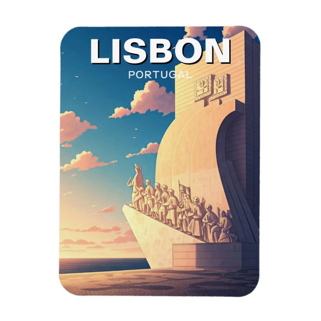 Lisbon Portugal Travel Monument of the Discoveries Magnet (Vertical)
