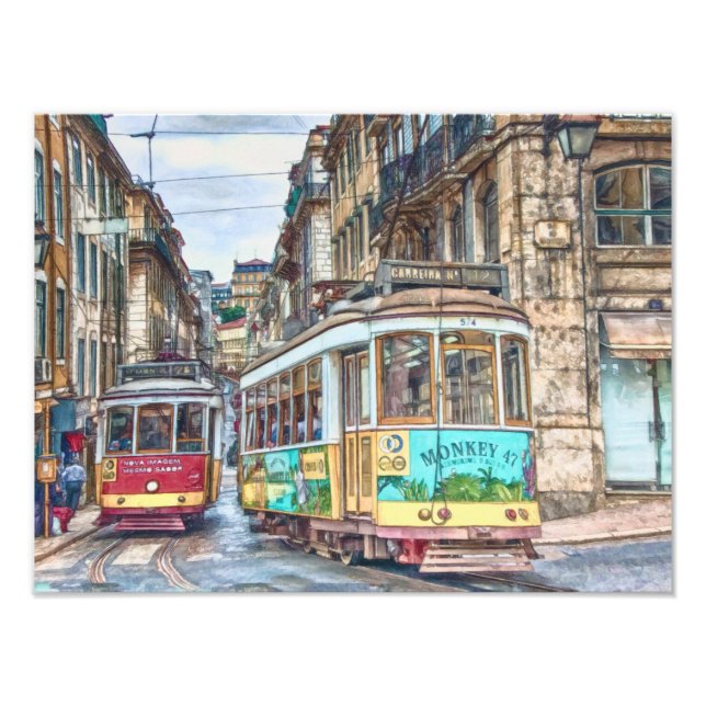 Lisbon Portugal Vintage Travel Photo Print (Front)