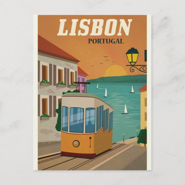 Lisbon Portugal   Vintage Travel postcard (Front)
