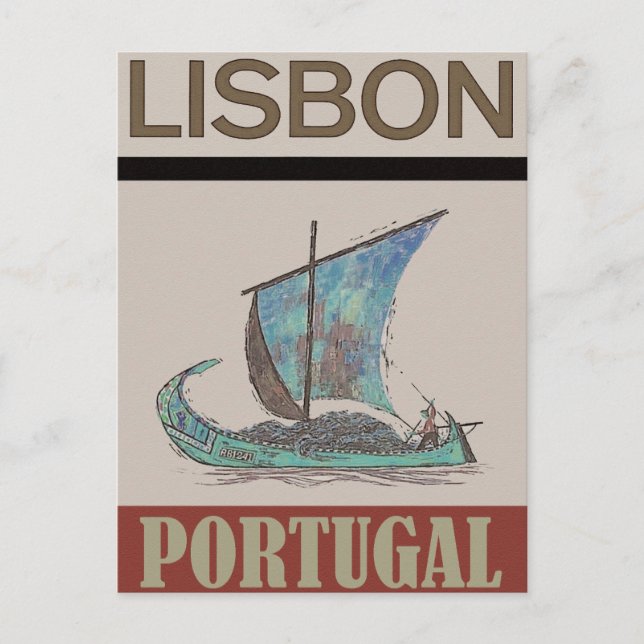 Lisbon Portugal Vintage Travel Postcard (Front)