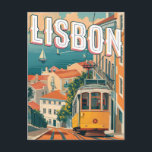 Lisbon, Portugal Vintage Travel Postcard<br><div class="desc">This postcard captures the vintage charm of Lisbon,  Portugal. It's perfect for sending a heartfelt note to a loved one or as a souvenir from your trip.</div>