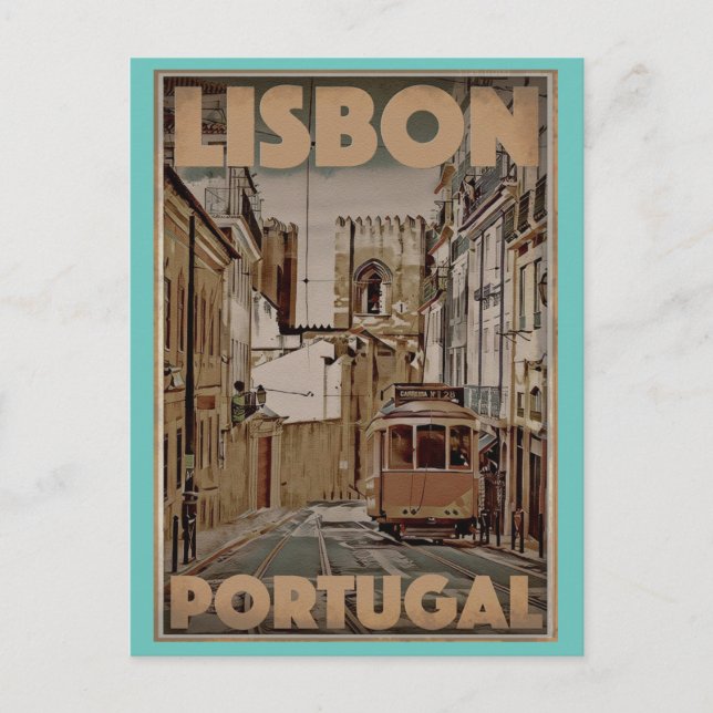 Lisbon Portugal Vintage Travel Postcard (Front)