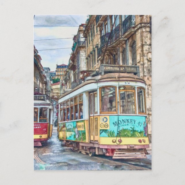 Lisbon Portugal Vintage Travel Postcard (Front)