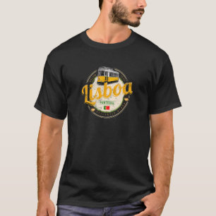 Lisbon Portugal with Retro Tram Vintage Souvenir T-Shirt