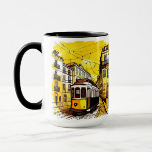 Lisbon, Portugal Yellow Trolley Coffee Mug