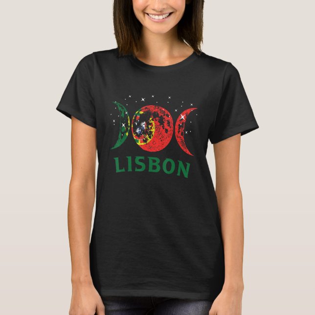 Lisbon Portuguese City Retro Portugal Flag 1 T-Shirt (Front)