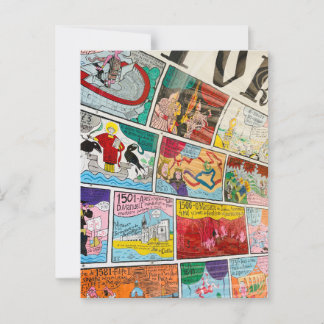 Lisbon Postcard, Fun Postcard, Colourful Graffiti Postcard