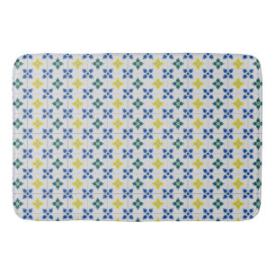 Lisbon pretty tiles or azulejo pattern bath mat