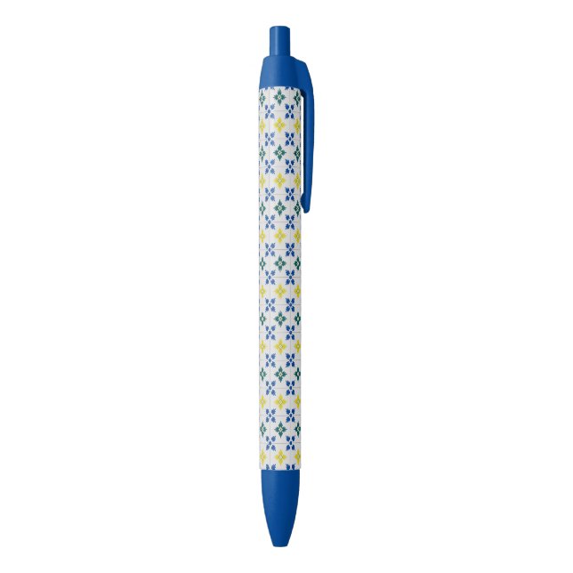 Lisbon pretty tiles or azulejo pattern black ink pen (Bottom (Vertical))