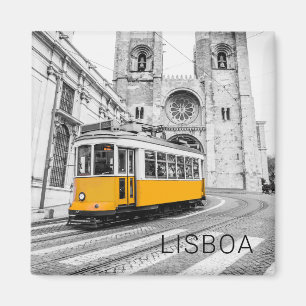 Lisbon Retro Tram Portugal Vintage Streetcar Magnet