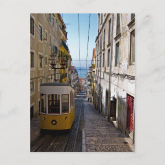 Lisbon street and tramcar the Bairro Alto Postcard