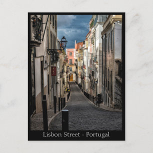 Lisbon Street, Portugal Postcard