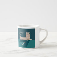 Lisbon Tower of Belem in vintage poster style