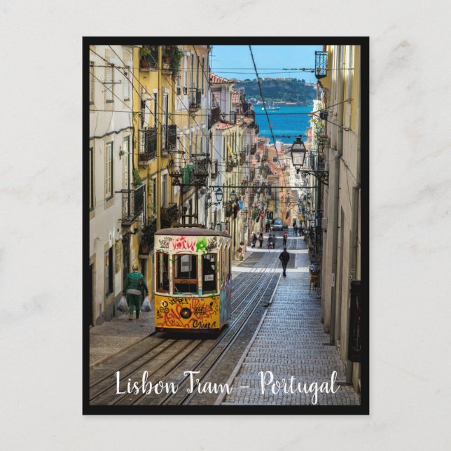 Lisbon Tram. City of Lisbon, Portugal Postcard (Front)