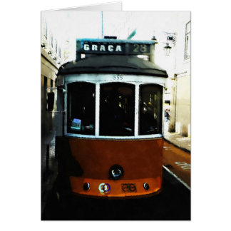 Lisbon tram closeup