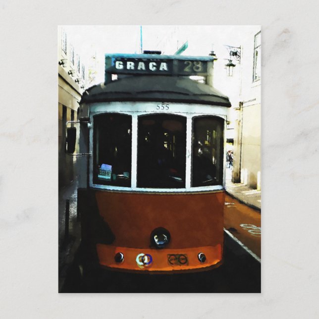 Lisbon tram closeup postcard (Front)