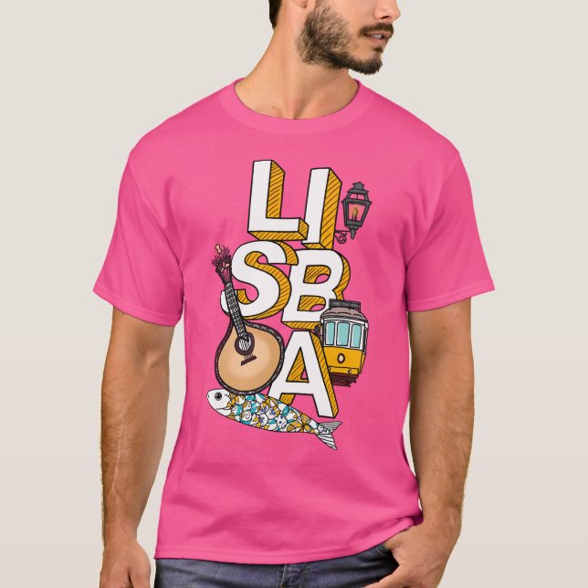 Lisbon - Tram - Fado - Sardines T-Shirt (Front)