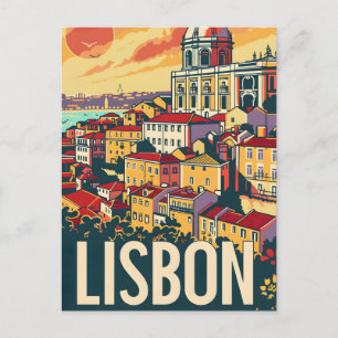 Lisbon Travel Ad Postcard